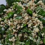 Spinach, Quinoa and Feta all tossed together Spinach, Quinoa and Feta all tossed together
