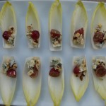 endive leaves with grapes, hazelnuts and roquefort | pamelasalzman.com