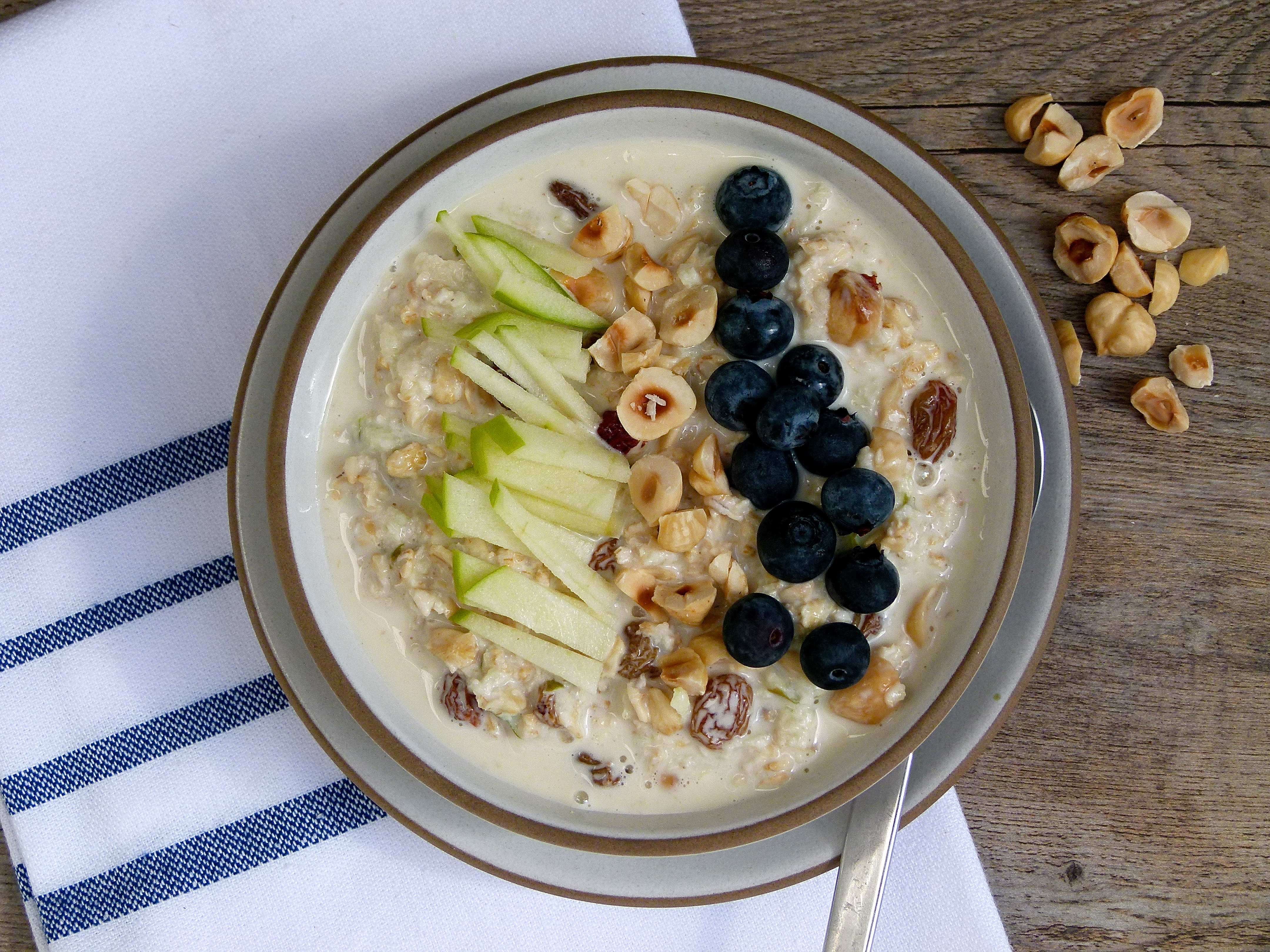 Bircher Muesli with Hazelnuts and Golden Raisins