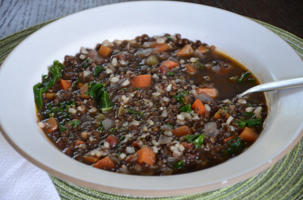 brown rice and lentil soup | pamela salzman