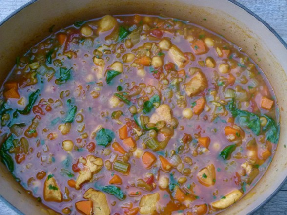 Harira (Moroccan stew with chicken, chickpeas, lentils and rice) | pamela salzman