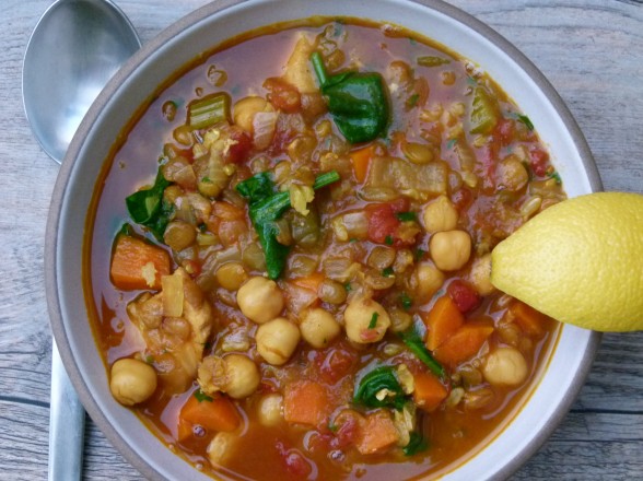 harira (Moroccan stew with chicken, chickpeas, lentils and rice) | pamela salzman