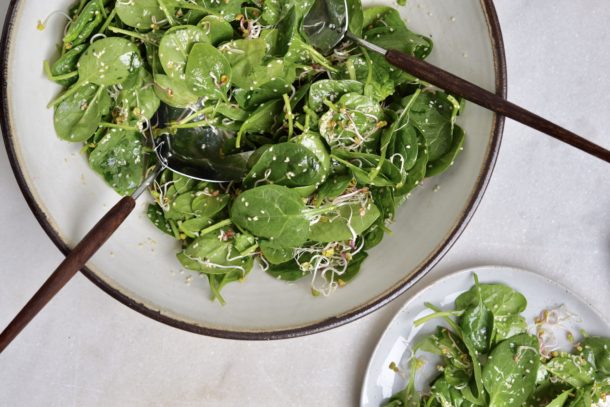 Spring Green Cleaning and a Sesame Spinach Salad Recipe | Pamela Salzman