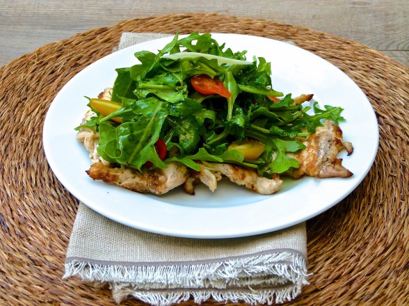 chicken paillard with arugula