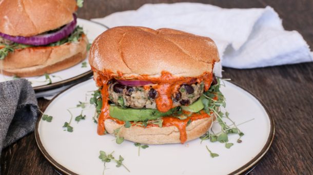 Black Bean Burgers with Smoky Red Pepper Sauce | Pamela Salzman