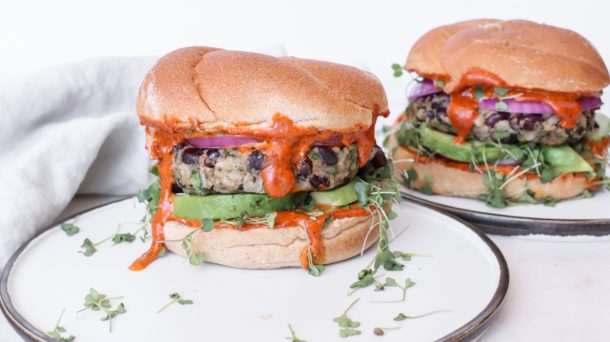 Black Bean Burgers with Smoky Red Pepper Sauce | Pamela Salzman