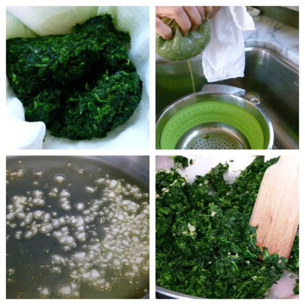 preparing spinach