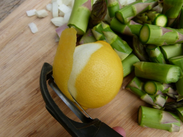 a little lemon peel gives the soup a really nice bright flavor