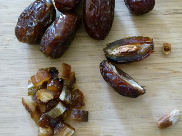 I love Medjool dates!  Dice them when they're cold -- much easier.