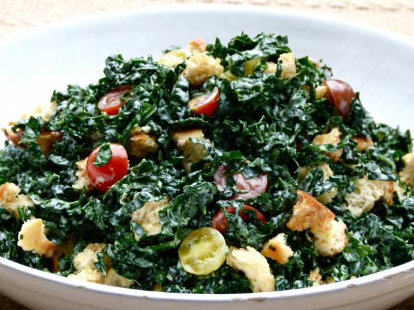 kale salad with creamy lemon dressing | pamela salzman