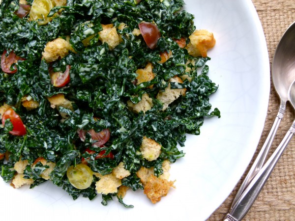 kale salad with creamy lemon dressing | pamela salzman