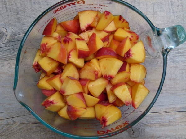 chopped and measured peaches
