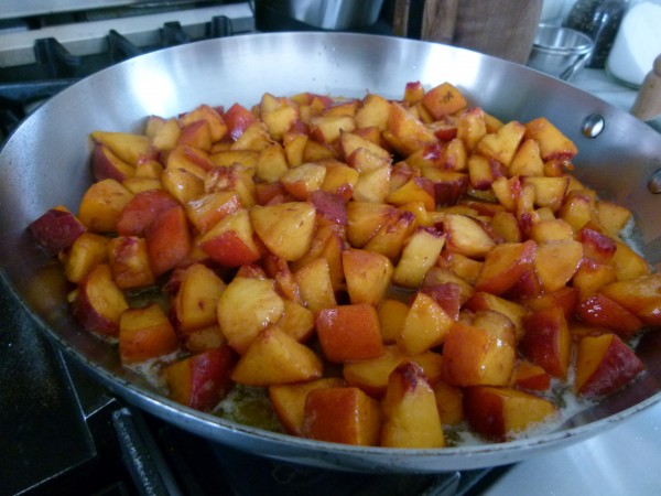 saute the peaches just until warm