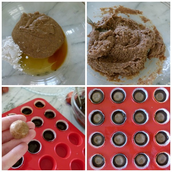 almond butter cups in the making