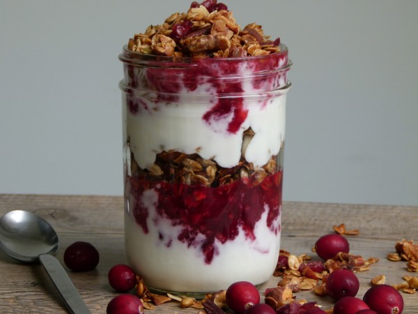 cranberry-yogurt-granola parfait | pamela salzman