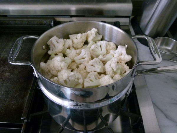 steam the cauliflower first