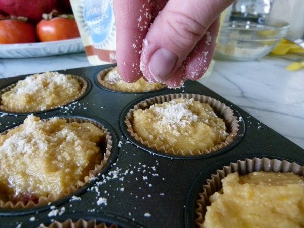 sprinkle the tops with almond flour for a nice finish