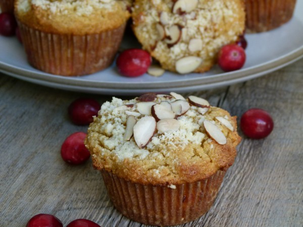 cranberry-almond orange flour muffins | pamela salzman