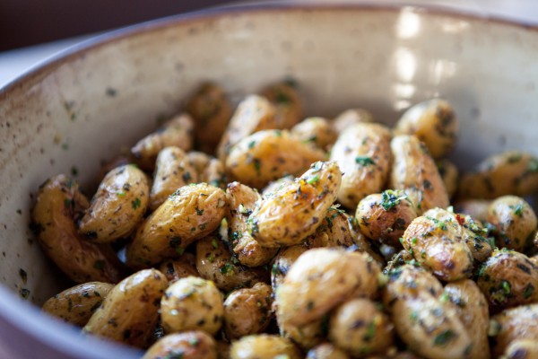 roasted fingerling potatoes with gremolata |  pamela salzman