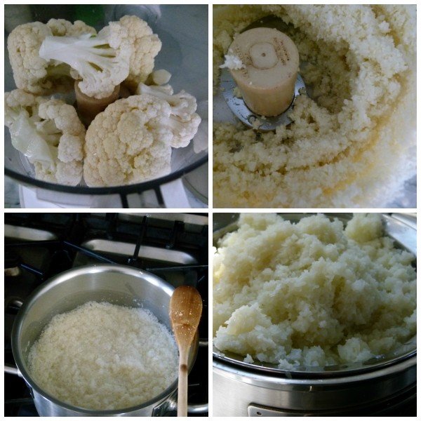 prepping the cauliflower