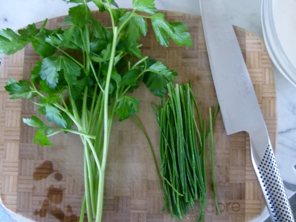 fresh parsley and chives