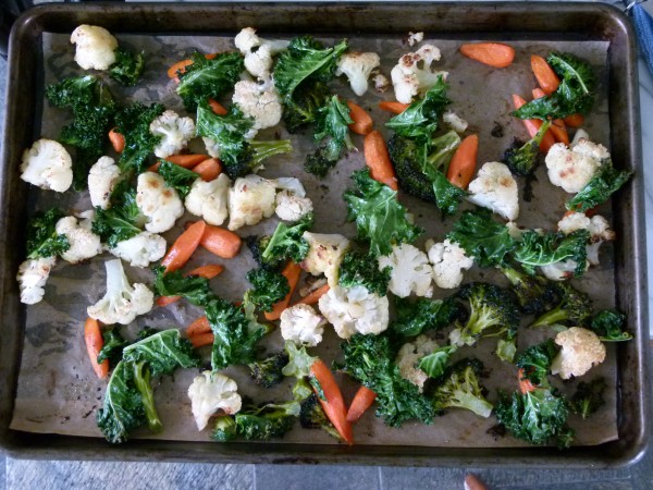 Perfectly roasted veggies and crispy kale