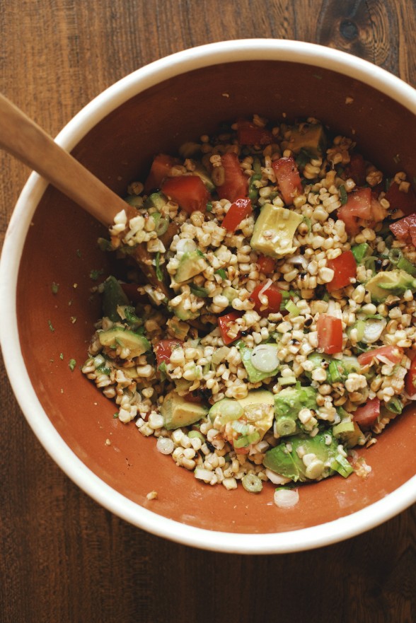 Charred Corn Salad with Tomato and Avocado