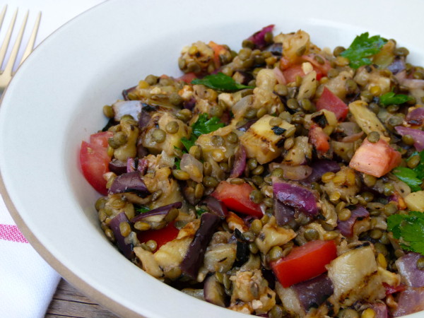 lentil and grilled eggplant salad | pamela salzman