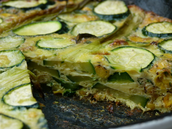 zucchini and corn frittata | pamela salzman