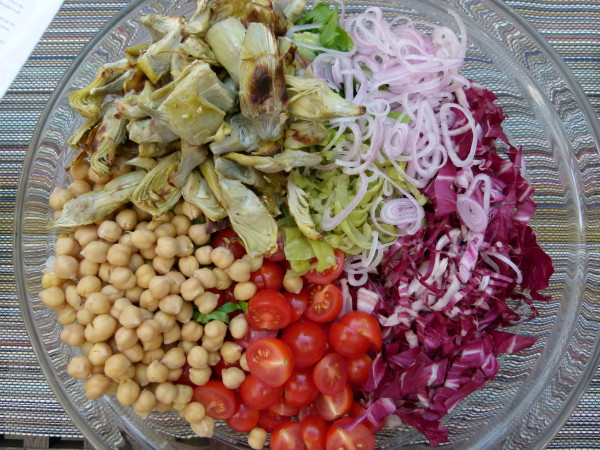 veggies for the salad