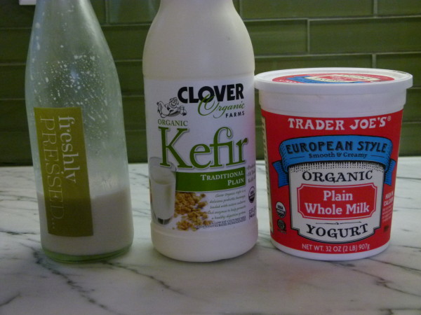 kefir or yogurt + almond milk