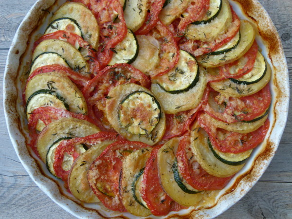 roasted summer vegetable tian | pamela salzman