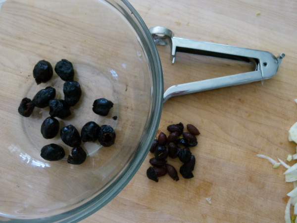 pitting olives