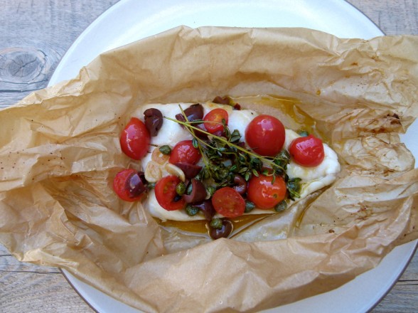 mediterranean fish in parchment