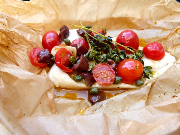 mediterranean fish in parchment