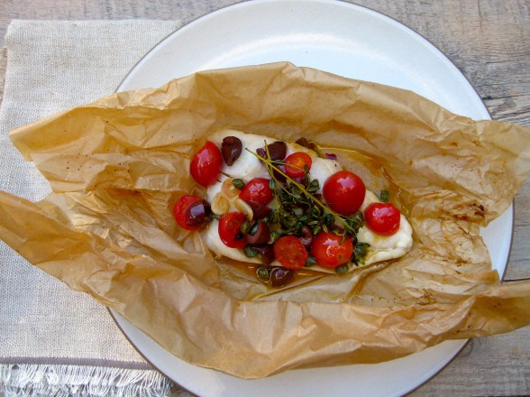 mediterranean fish in parchment