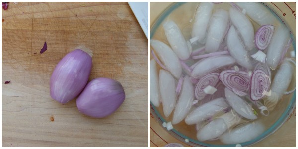 soak onions or shallots in ice water to mellow the flavor
