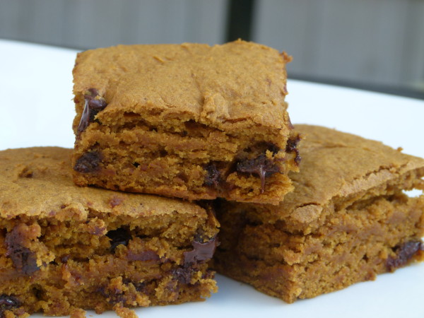 whole grain pumpkin chocolate chip bars | pamela salzman