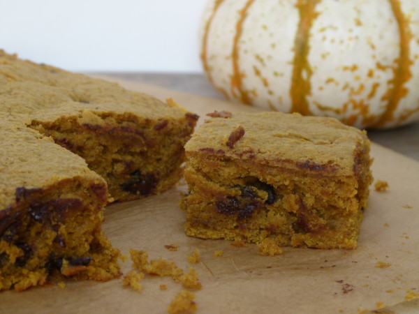 whole grain pumpkin chocolate chip bars | pamela salzman