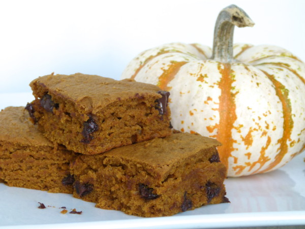 whole grain pumpkin chocolate chip bars | pamela salzman