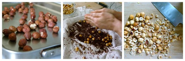 prepping hazelnuts