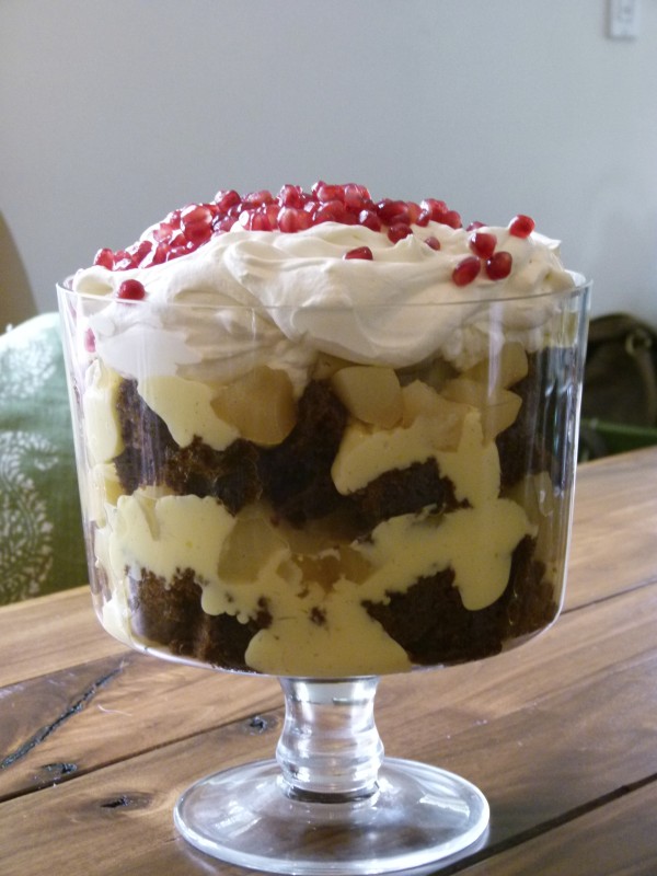 gingerbread trifle with poached pears | pamela salzman 
