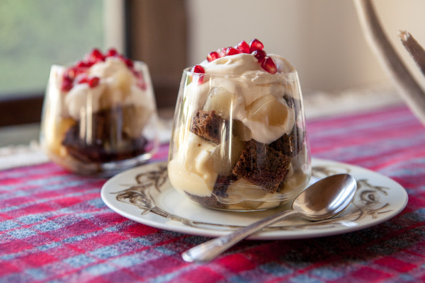 gingerbread trifle with poached pears | pamela salzman