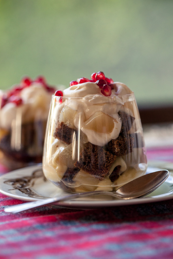 gingerbread trifle with poached pears | pamela salzman