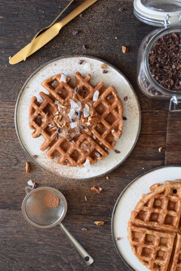 whole grain buttermilk waffles recipe (refined sugar-free, gluten-free adaptable) | Pamela Salzman