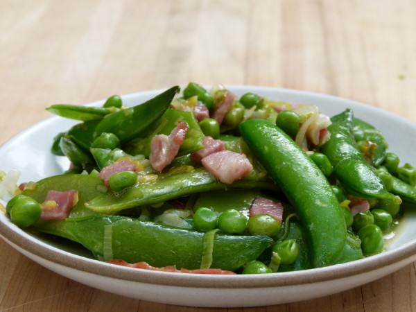 three pea and turkey bacon sauté | pamela salzman