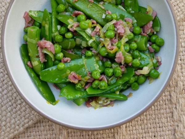 three pea and turkey bacon sauté | pamela salzman