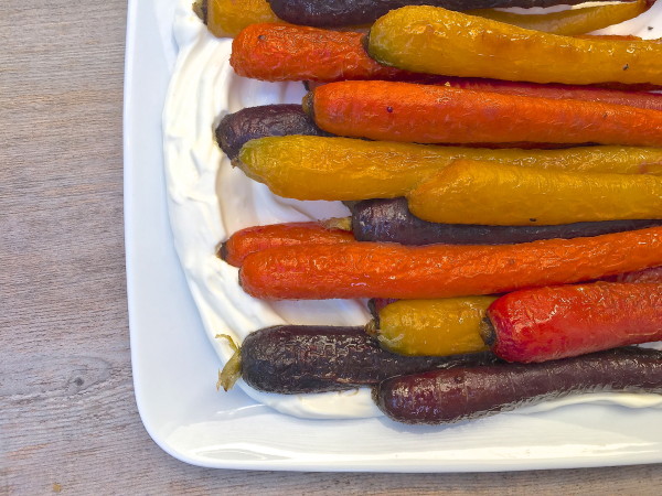 roasted carrots with garlic yogurt | pamela salzman