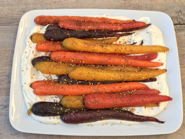 roasted carrots with garlic yogurt | pamela salzman