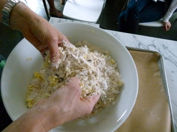 toss in the grated butter